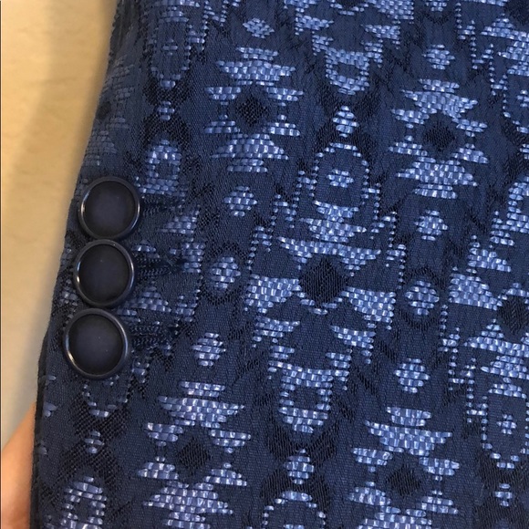 ZARA jacquard blue blazer - Picture 4 of 10
